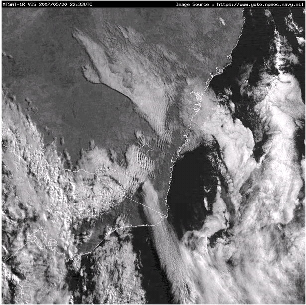 MT-SAT visible satellite image. 08:33 AEST 21st May 2007
