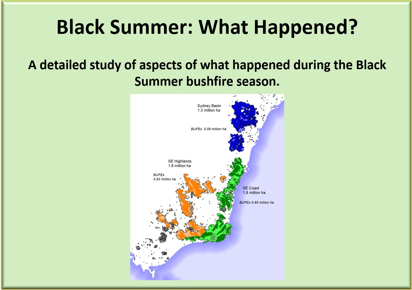 Black Summer: What Happened? A detailed study of aspects of what happened during the Black Summer bushfire season.