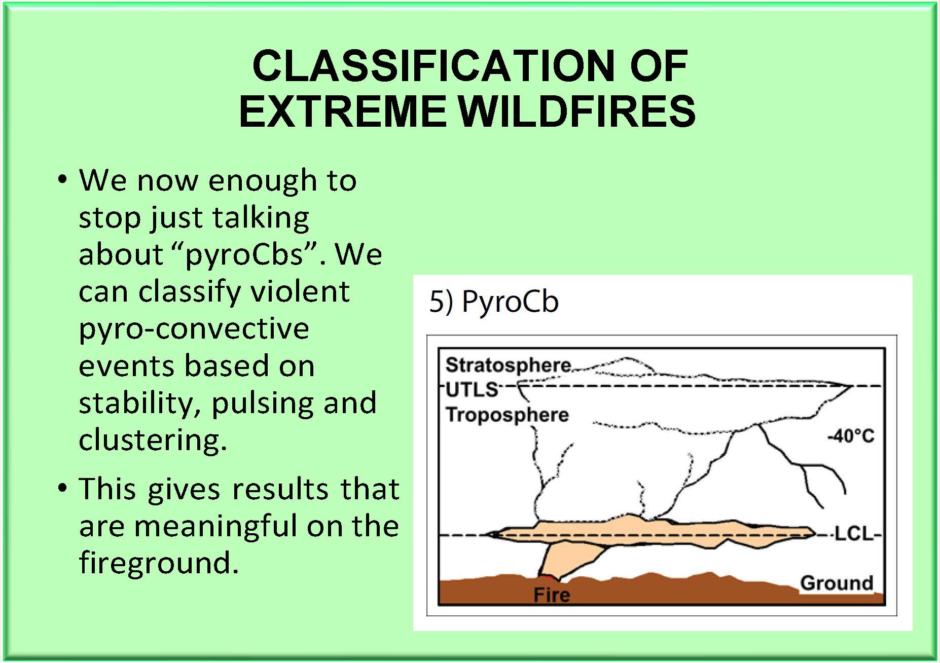 A CLASSIFICATION OF VIOLENT PYRO-CONVECTION: If we are to learn the correct lessons from fires, we must use the correct names for what we are trying to learn about.